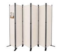 vounot® Paravent Séparateur de Pièce 6 Panneaux Cloison de Séparation Autoportant Pliable Brise Vue pour Plus d’Intimité Salon Chambre Bureau 340 x 30 x 164 cm Beige