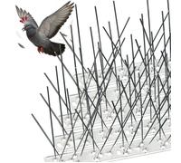 VOUNOT® Pic Anti-Pigeon 8.5M - 25cm x 34pcs - acier Inoxydable - pic anti oiseaux avec attaches câbles