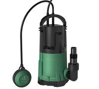 VOUNOT® Pompe d'évacuation 3-en-1 pour Eau Claire Eaux Usées et Faible Aspiration Pompe Vide Cave avec Flotteur Max.13500L/H Profondeur d'immersion 7M Pompe Submersible IPX8 avec Câble d‘alimentation