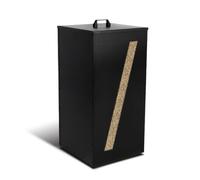 vounot® Réservoir à Granulés avec Fenêtre de Contrôle 36x36x76 cm Noir | Grande Capacité 55 kg, Roulettes Pivotantes, Tamis Amovible, Fenêtre de Contrôle Transparente, Couvercle avec Poignée