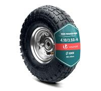 VOUNOT® Roue Gonflable 3.5-4 Roue de Brouette 260x85mm avec Chambre à Air Alésage de 16 mm avec Roulements à Billes pour Diable Chariot et Remorque de Jardin