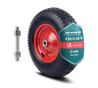 VOUNOT® Roue Gonflable 4.80/4.00-8 Roue de Brouette 400x85mm avec Chambre à Air Alésage de 20 mm avec Axe Inclus et Roulements à Aiguilles pour Diable Chariot et Remorque de Jardin