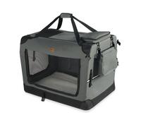 VOUNOT® Sac de transport pliable pour chien et chat - Caisse portable respirant avec matelas amovible en peluche - 60x44x44cm gris
