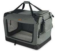 VOUNOT Sac transport pliable chien chat caisse cage portable 82x60x60cm gris