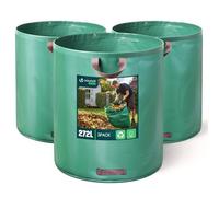 VOUNOT® Sacs à Déchets XXL 272Lx3 Sacs de jardin résistants Réutilisables avec Poignées Sac déchet en PP Pliables Sacs poubelle de jardin pour Feuilles Déchets Débris