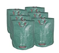 VOUNOT Sacs de jardin XXL Lot de 6 sac jardin 272L Sacs de déchets jardin résistants Sac à déchets de Jardin Sac déchet en PP robuste Sacs poubelle de jardin Vert 6 * 272L