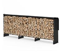 vounot® Serre Bûche 3m avec Housse de Protection Range Bûche en Métal Grande Capacité Rangement pour Bûches Serre bois Housse de Protection Intégrale Inclus Noir