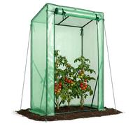 VOUNOT ® Serre de Jardin à Toit Incliné Serre à Tomate avec Grande Porte pour Légumes Plantes Fleurs Bâche PE Renforcée 135g/m2 Protéger Vos Plantes en Toutes Saisons 100x50x150cm Vert