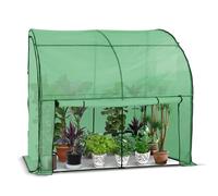 VOUNOT® Serre de Jardin en Toutes Saisons Abri d'hivernage Murale Adossée pour Légumes Plantes Fleurs Serre Adossée avec Bâche PE 135g/m2 pour Balcon Terrasse Jardin 200x100x180cm Vert