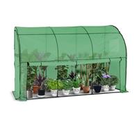 VOUNOT® Serre de Jardin en Toutes Saisons Abri d'hivernage Murale Adossée pour Légumes Plantes Fleurs Serre Adossée avec Bâche PE 135g/m2 pour Balcon Terrasse Jardin 300x100x180cm Vert