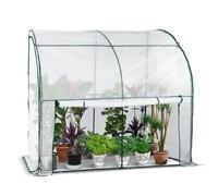 VOUNOT® Serre de Jardin en Toutes Saisons d'hivernage Murale Adossée pour Légumes Plantes Fleurs Adossée avec Bâche PE 135g/m2 a Tomate pour Balcon Terrase Jardin 200x100x180cm Blanc