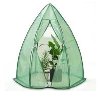 VOUNOT® Serre de Jardin PE Abri d'Hivernage Dôme pour Légumes Plantes Fleurs Serre Tipi avec Bâche Renforcée 135g/m2 pour Balcon et Terrasse 160x160x180cm Vert