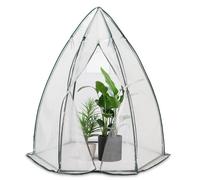 Serre de jardin hivernage dome avec bache PE 160x160x180cm Blanc