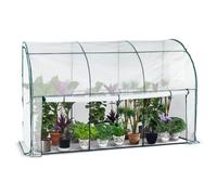 VOUNOT® Serre de Jardin en Toutes Saisons d'hivernage Murale Adossée pour Légumes Plantes Fleurs Adossée avec Bâche PE 135g/m2 a Tomate pour Balcon Terrase Jardin 300x100x180cm Blanc