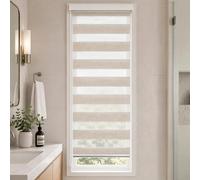 VOUNOT® Store Enrouleur Jour Nuit 50x150 cm sans Perçage pour Fenêtre Lin | Tissu Double, Protection Solaire et Intimité, Montage avec/sans Perçage, pour Chambre Salon et Bureau