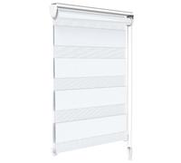 vounot Store Enrouleur Jour Nuit Tissu Double avec ou sans Perçage 55x150cm Protection de Votre Vie Privée Rideau pour Fenêtres et Portes Store Chambre Facile à Installer avec Clips Blanc