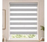 VOUNOT® Store enrouleur jour/nuit zébré - 100 x 150 cm - Gris - Sans perçage ou avec