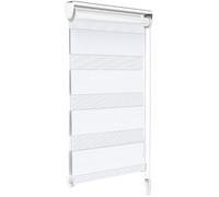 VOUNOT® Store enrouleur jour/nuit zébré - 45 x 150 cm - Blanc - Sans perçage ou avec