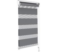 Vounot Store enrouleur jour/nuit tissu double 45x150 cm avec ou sans perçage facile à installer gris