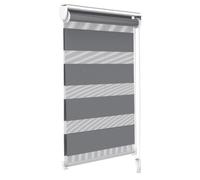 VOUNOT® Store enrouleur jour/nuit zébré - 50 x 150 cm - Gris - Sans perçage ou avec