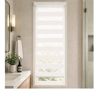 vounot Store Enrouleur Jour Nuit Tissu Double avec ou sans Perçage 55x150cm Protection de Votre Vie Privée Rideau pour Fenêtres et Portes Store Chambre Facile à Installer avec Clips Blanc