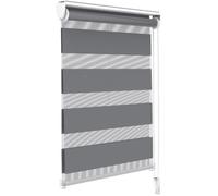 VOUNOT Store Enrouleur Jour Nuit Tissu Double avec ou sans Perçage 55x150cm Protection de Votre Vie Privée Rideau pour Fenêtres et Portes Store Chambre Facile à Installer avec Clips Gris