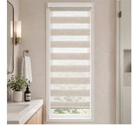 VOUNOT® Store enrouleur jour/nuit zébré - 55 x 150 cm - Lin - Sans perçage ou avec