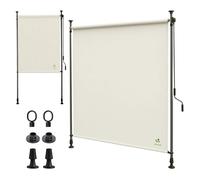 VOUNOT® Store vertical sans perçage 100x310cm extensible - Brise-vue extérieur pour balcon terrasse jardin - Polyester - Beige