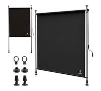 VOUNOT® Store Vertical sans Perçage 200 x 310 cm Extensible avec Manivelle Store Extérieur Protection Solaire Résistant aux Intempéries et UV Brise Vue pour Balcon Terrasse Jardin Anthracite