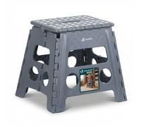 VOUNOT® Tabouret Pliant Portable Marchepied Pliable Antidérapant avec Poignée Tabouret Escabeau Compact pour Cuisine Salle de Bain Jardin Camping 37 x 30 x 32.5 cm Gris