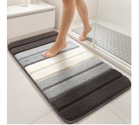 vounot® Tapis de Bain Antidérapant Doux et Absorbant en Microfibre Dégradé Élégant Séchage Rapide Lavable en Machine pour Salle de Bain Douche Baignoire 40x60cm Gris