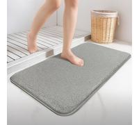 vounot® Tapis de Bain Antidérapant Ultra Doux et Absorbant en Microfibre Confortable Lavable Machine Surface Lisse pour Salle de Bain Douche Baignoire 50x80cm Gris