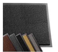 Vounot Tapis de porte paillasson d'entrée antidérapant anti-poussière imperméable 60x90 cm Gris-Noir