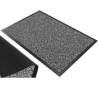 Vounot Tapis de porte paillasson d'entrée antidérapant anti-poussière imperméable 60x90 cm Gris-Noir