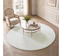 vounot® Tapis de Salon Moderne Ultra Doux Tapis à Poils Ras Lavable en Machine avec Un sous-Tapis Antidérapant Fourni pour Le Salon la Chambre ou la Terrasse ф160cm Crème