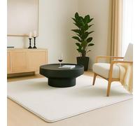 VOUNOT ® Tapis de Salon Moderne Ultra Doux Tapis à Poils Ras Lavable en Machine avec Un sous-Tapis antidérapant fourni pour Le Salon la Chambre ou la terrasse 140x200cm Crème