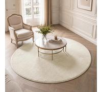 vounot® Tapis de Salon Moderne Ultra Doux Tapis à Poils Ras Lavable en Machine avec Un sous-Tapis Antidérapant Fourni pour Le Salon la Chambre ou la Terrasse ф160cm Beige