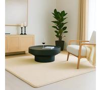 VOUNOT ® Tapis de Salon Moderne Ultra Doux Tapis à Poils Ras Lavable en Machine avec Un sous-Tapis antidérapant fourni pour Le Salon la Chambre ou la terrasse 80x150cm Beige
