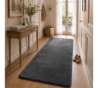 vounot® Tapis de Salon Moderne Ultra Doux Tapis à Poils Ras Lavable en Machine avec Un sous-Tapis Antidérapant Fourni pour Le Salon la Chambre ou la Terrasse 80x200cm Anthracite