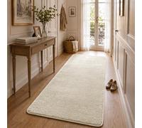 vounot® Tapis de Salon Moderne Ultra Doux Tapis à Poils Ras Lavable en Machine avec Un sous-Tapis Antidérapant Fourni pour Le Salon la Chambre ou la Terrasse 80x200cm Beige