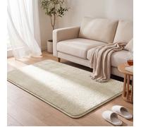 vounot ® Tapis de Salon Moderne Ultra Doux Tapis à Poils Ras Lavable en Machine avec Un sous-Tapis antidérapant fourni pour Le Salon la Chambre ou la terrasse 120x160cm Beige