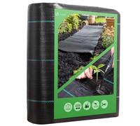 VOUNOT® Toile de Paillage 2Mx10M Géotextile Contre Les Mauvais Herbes en Fibres de Polypropylène Tissées Anti-UV 100 g/m2 Résistant Aux Déchirures avec Haute Stabilisation Bâche de Paillage Noir
