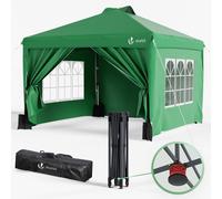 VOUNOT Tonnelle de Jardin 3x3m POP UP avec portes et fenetres Vert