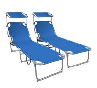 VOUNOT Transat pare soleil Lot de 2 pcs bleu