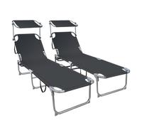 VOUNOT® Transat pare soleil Lot de 2 pcs Noir