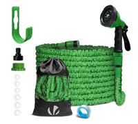 Vounot Tuyau d'arrosage extensible 15 m – 10 modes – adaptable 1/2" et 3/4" – Vert