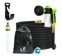 Vounot Tuyau d'arrosage extensible 15 m renforcé – 8 modes, anti-fuite, 1/2" et 3/4", sac noir