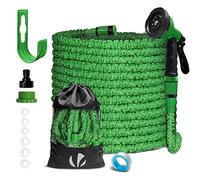 VOUNOT Tuyau d'arrosage extensible 30 m – 10 modes – adaptable 1/2" et 3/4" – anti-fuite – vert
