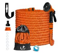 VOUNOT® Tuyau d'arrosage extensible 30m orange - 10 modes - raccord et sac de rangement inclus - flexible, anti-fuite