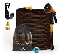 VOUNOT® Tuyau d'Arrosage Extensible 30m Renforcé Adaptable 1/2" et 3/4" 10 Modes de Pulvérisation Flexible et Anti-Fuite Raccord et Sac de Rangement Fournis Orange